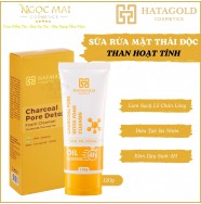 Sữa Rửa Mặt Than Hoạt Tính Hatagold Charcoal Pore Detox Foam Cleanser - Oil Control 4h (120g) Chính Hãng, Kềm Dầu Suốt 4H